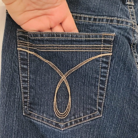 Calvin Klein Classic Blue Flare Wide Leg Jeans - Picture 12 of 14